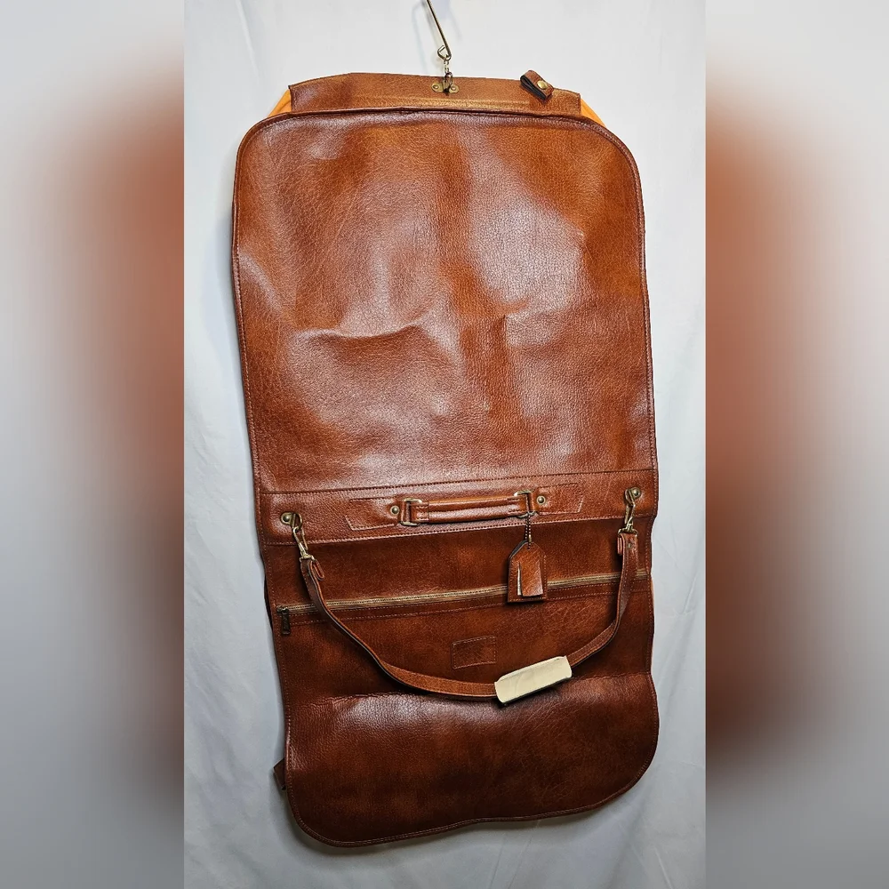 Scovill Cognac Faux Leather Garment Bag